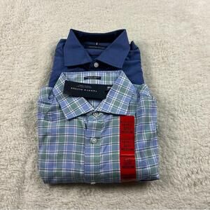 Tommy Hilfiger Men's Casual Button-Down Shirts - Blue and Plaid, Medium